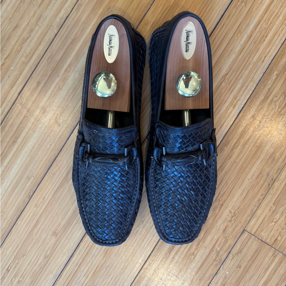 Salvatore Ferragamo Black Woven Loafers
